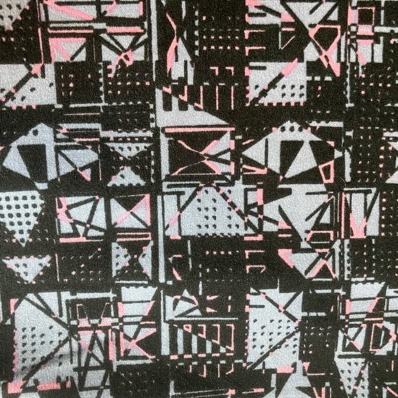 LuLaRoe TC Leggings Tall & Curvy New Black Pink Grey Gray Geometric Abstract - Picture 3 of 5